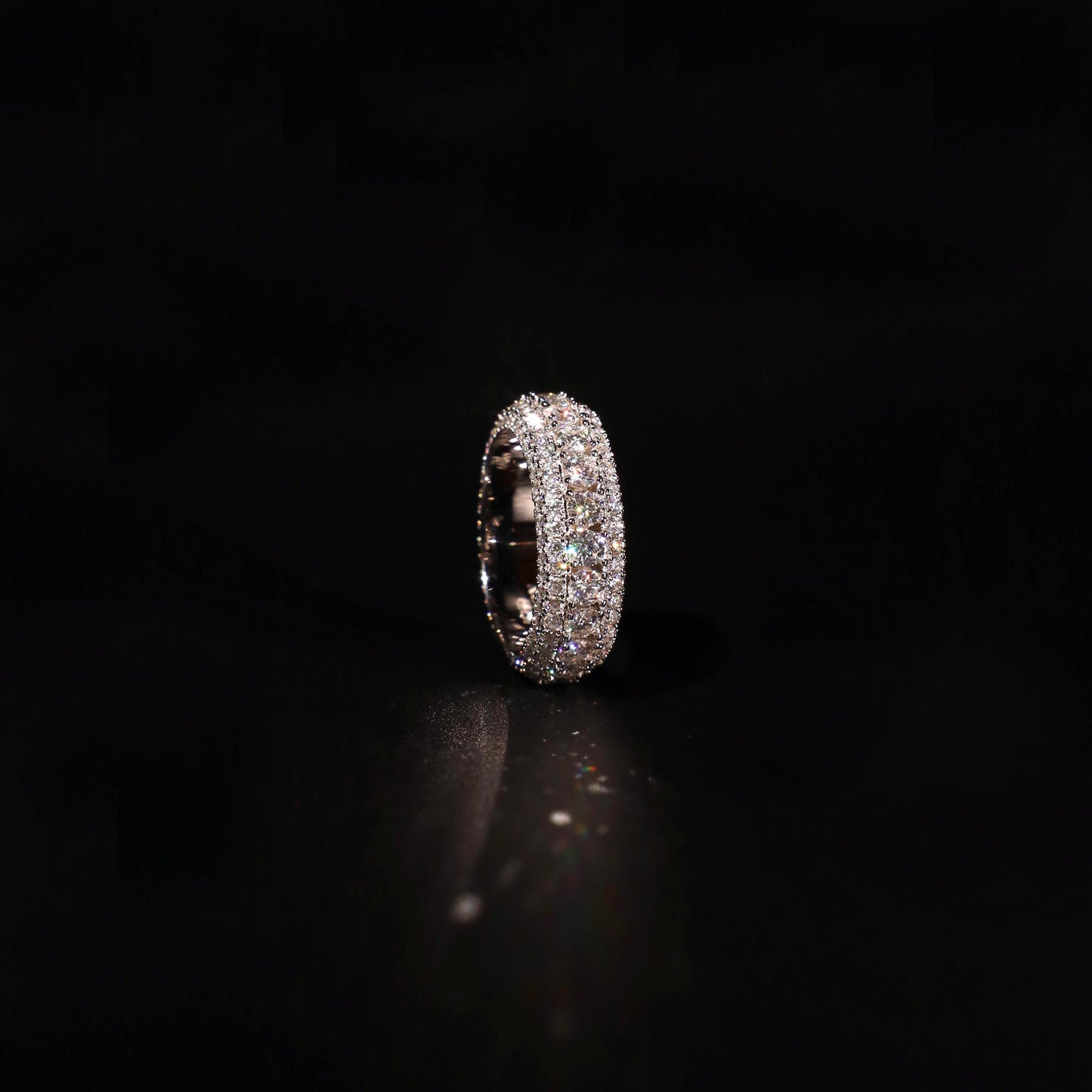 Iced Out Pinky Finger Band Ring for Men with VVS Clarity Moissanite Diamonds β Passes Diamond Test