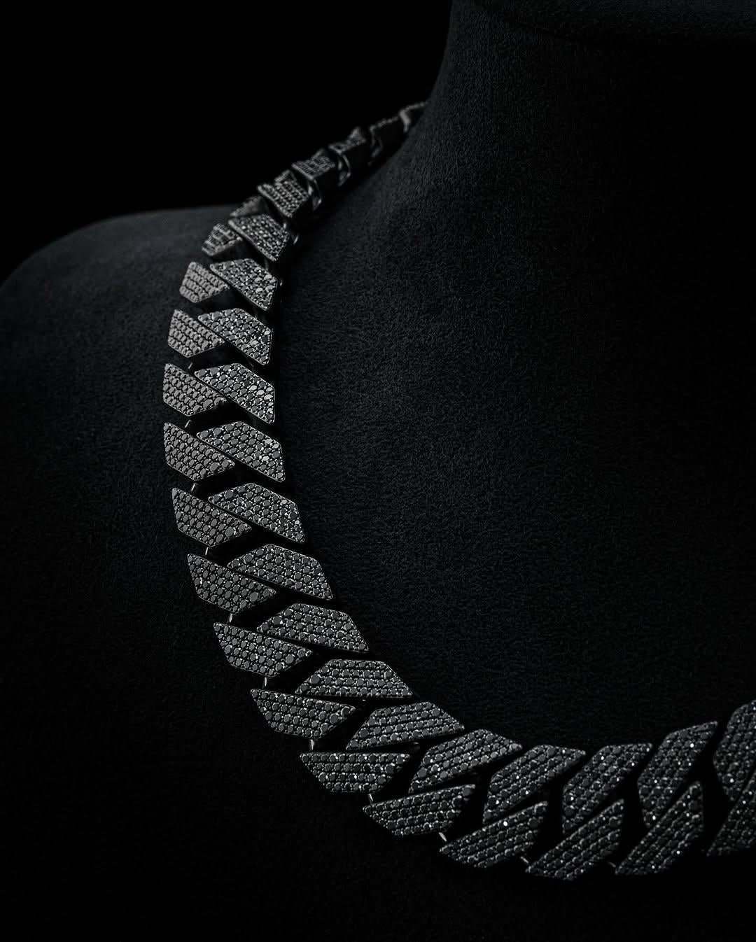16mm Black Moissanite Cuban Link Chain in 925 Sterling Silver โ Luxury Iced Out Necklace for Men, Passes Diamond Tester
