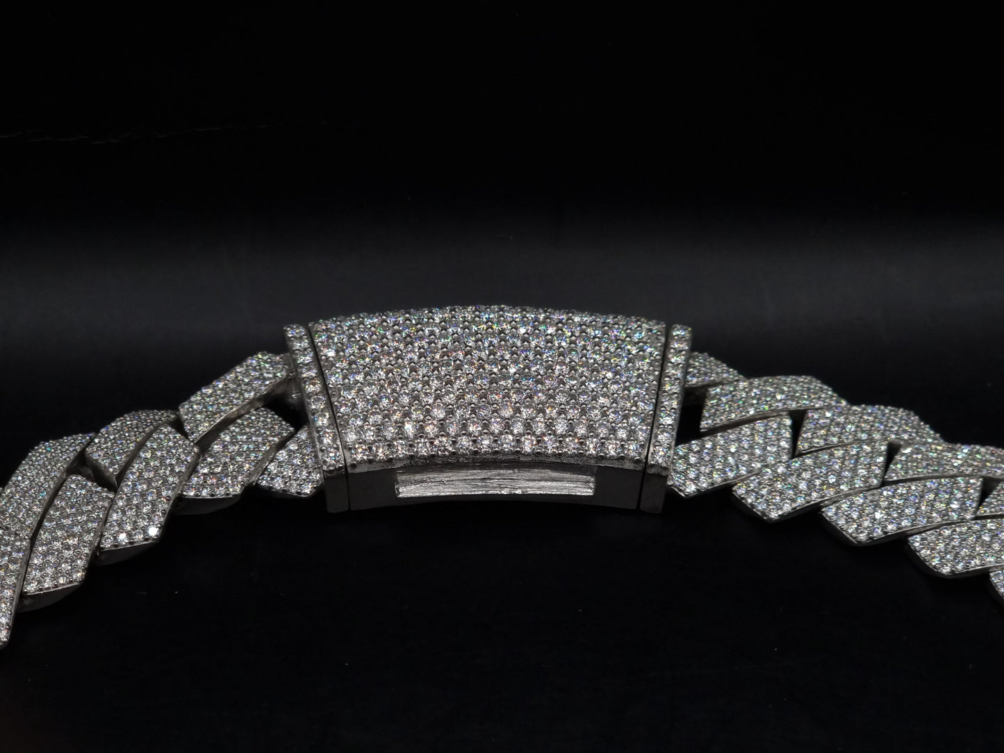 22.5mm Moissanite Cuban Link Chain, VVS1 Prong Set Iced Out Necklace, Solid 925 Sterling Silver, Hip Hop Bling Jewelry for Men, Custom Chain
