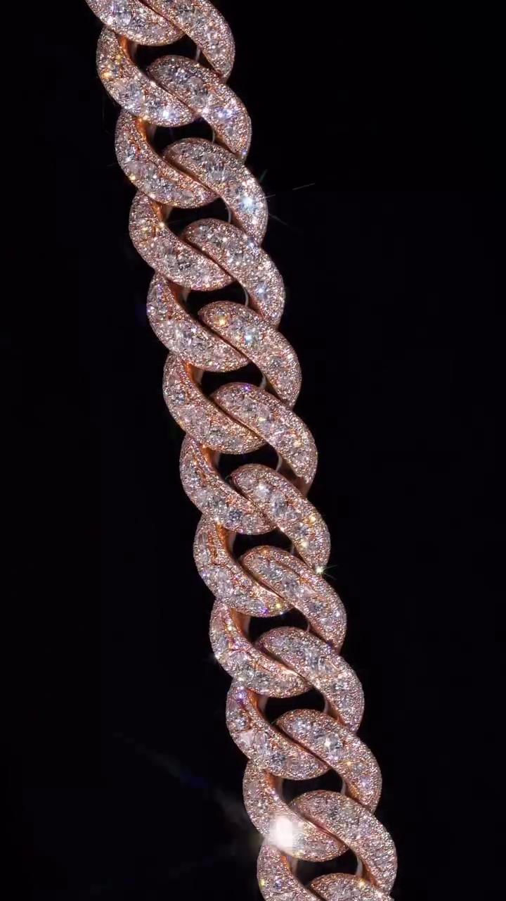 25mm Designer Miami Cuban Link Chain, Multi-Shaped VS1 Diamonds, Custom Lock, Iced Out Custom Hip Hop Necklace