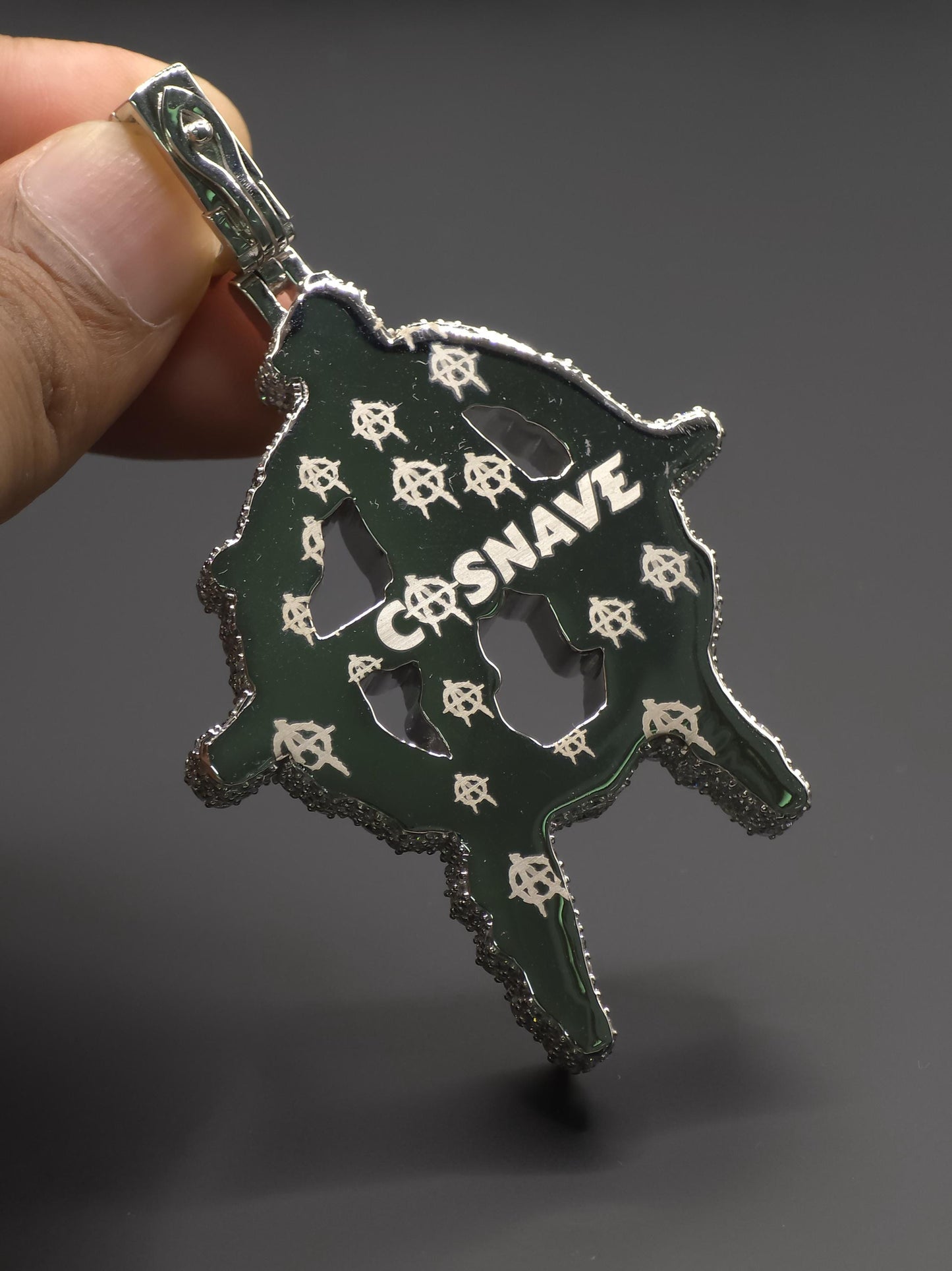 Anarchy A Pendant, 3D Iced Out Hip Hop Jewelry, Mosaic set Round Cut CZ/Moissanite/Lab Grown Diamonds, 925 Silver or 10K Gold