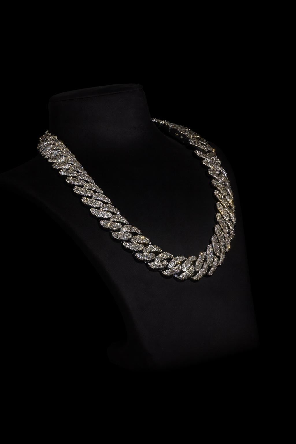 20mm VVS Moissanite Cuban Link Chain | Rhodium Plated 925 Silver | Eye Links & Mosaic Lock | Pass Diamond Tester | Hip Hop Jewelry