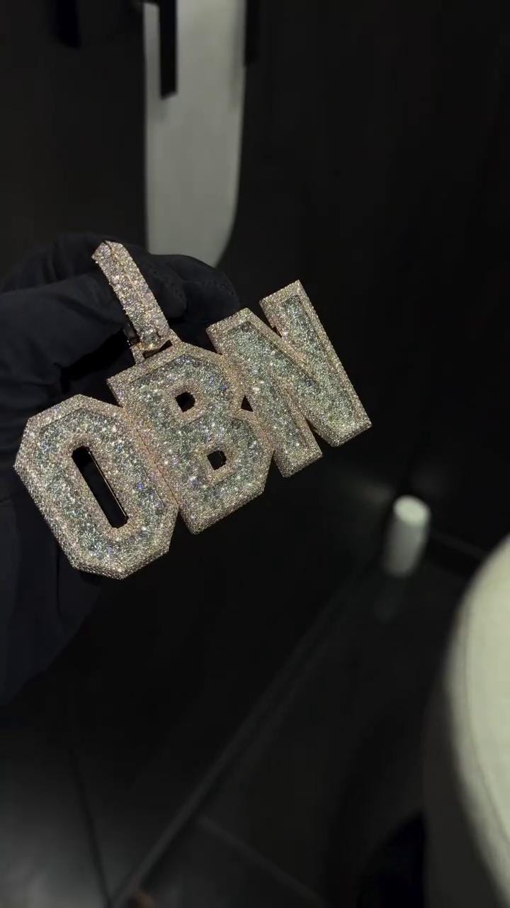 Custom Iced Out Letter Pendant | 925 Silver | VVS Moissanite | Fully Customizable Initial Pendant | Hip Hop Bling Jewelry