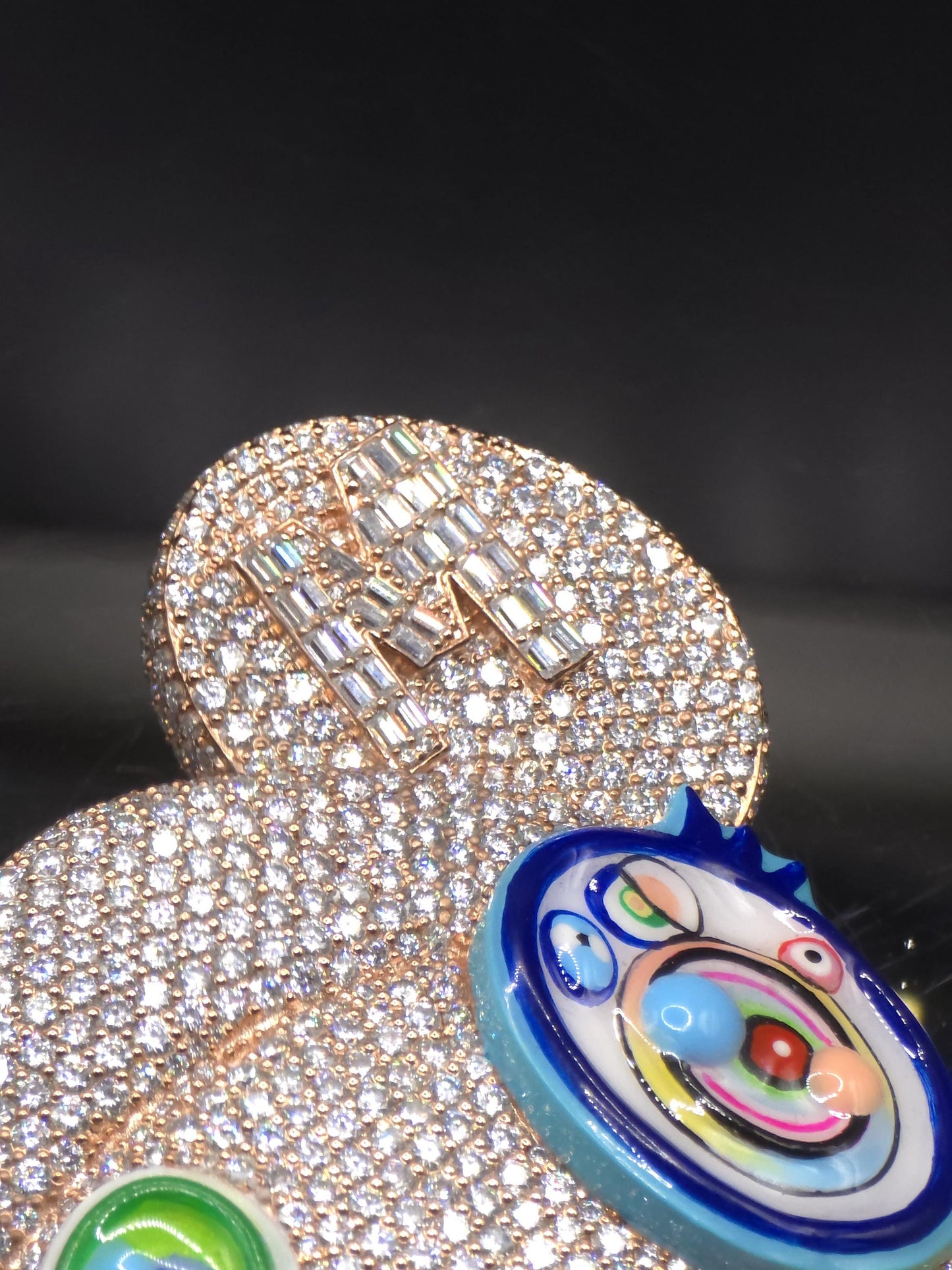 Melted Utopia Dream Moissanite Pendant | Custom Iced Out Pendant | VVS Moissanite | 925 Sterling Silver | Colorful Enamel Hip Hop Jewelry