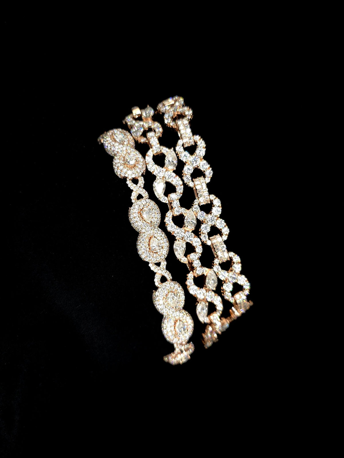 VVS1 Moissanite Diamonds Infinity Link Bracelets, Solid 925 Sterling Silver, Luxury Hip Hop Jewelry, Unisex Gift