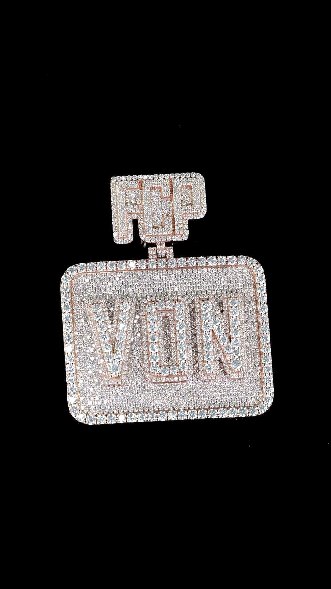 Custom made Iced Out Hip Hop Pendant | Chunky Moissanite pendant | 925 Silver / 10K Gold | Custom Handmade Moissanite Jewelry