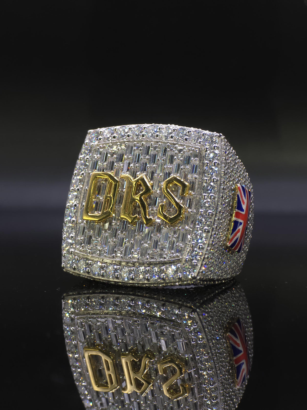 Custom Championship Style Ring for Men, Iced Out Moissanite Ring, Statement Ring, Personalized Name Ring, Hip Hop Jewelry