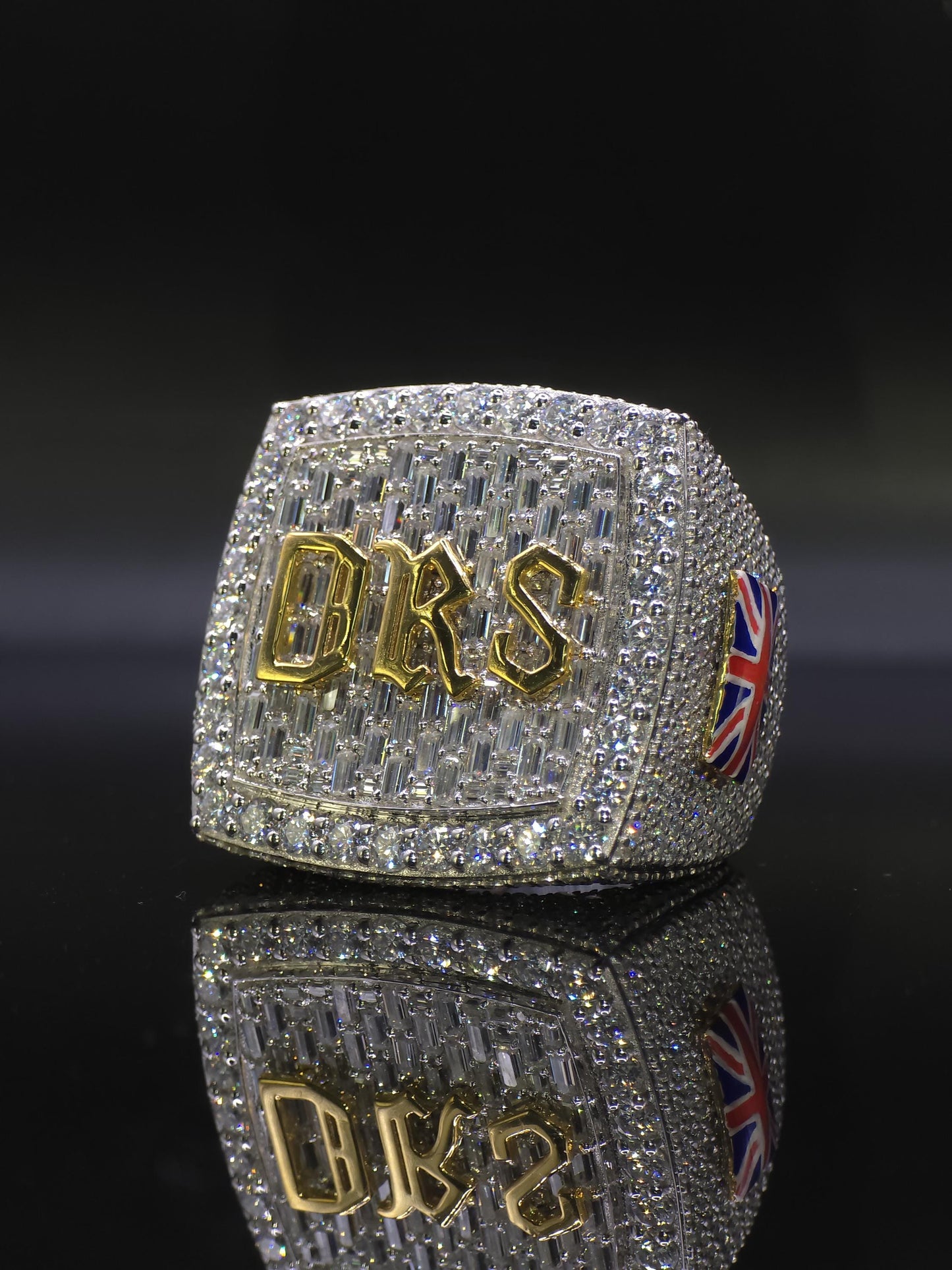 Custom Championship Style Ring for Men, Iced Out Moissanite Ring, Statement Ring, Personalized Name Ring, Hip Hop Jewelry