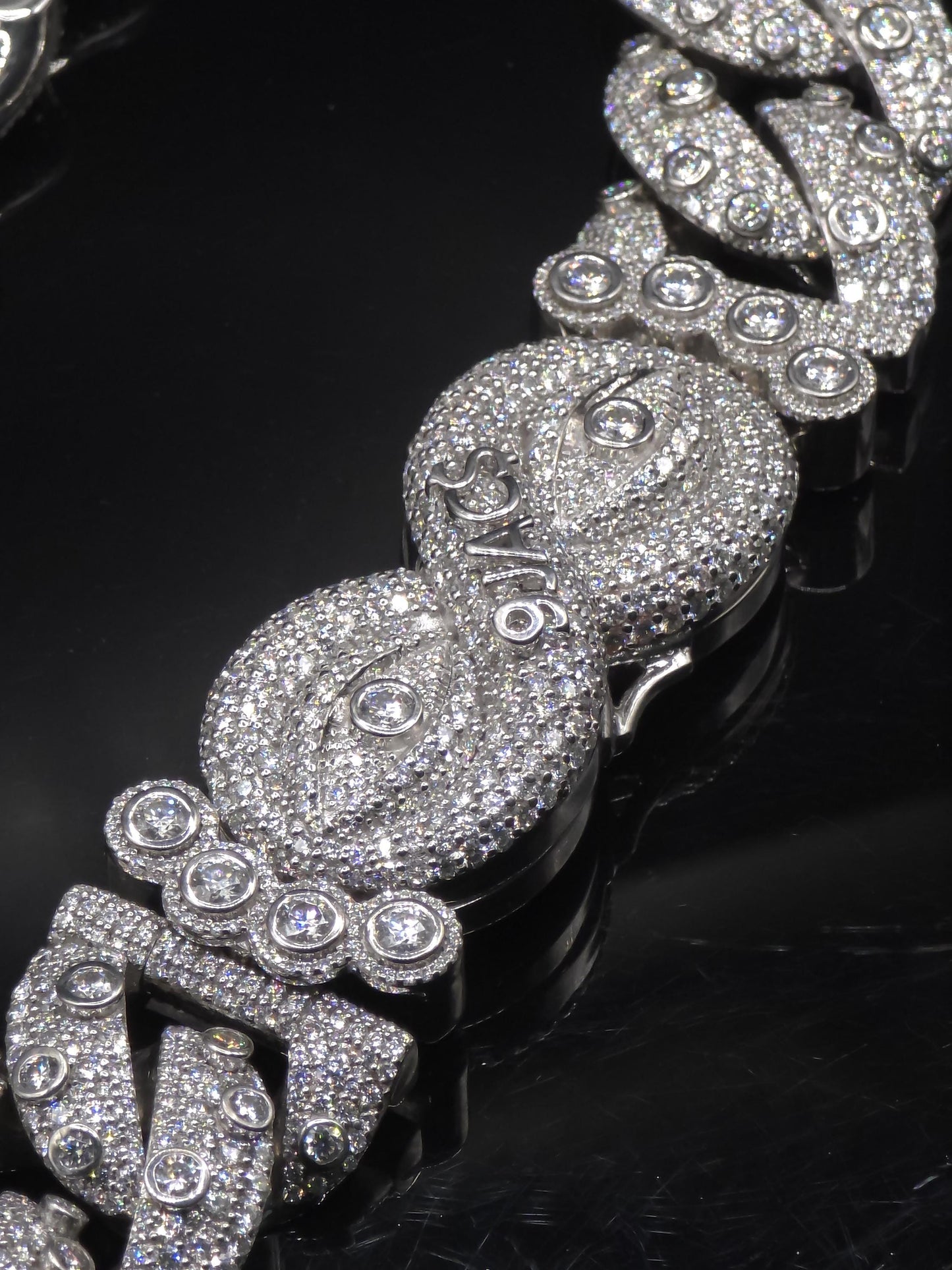 26mm Iced Out Cuban Link Chain | VVS Moissanite Hip Hop Necklace | Mosaic Bezel Set | 925 Sterling Silver | Rapper Jewelry