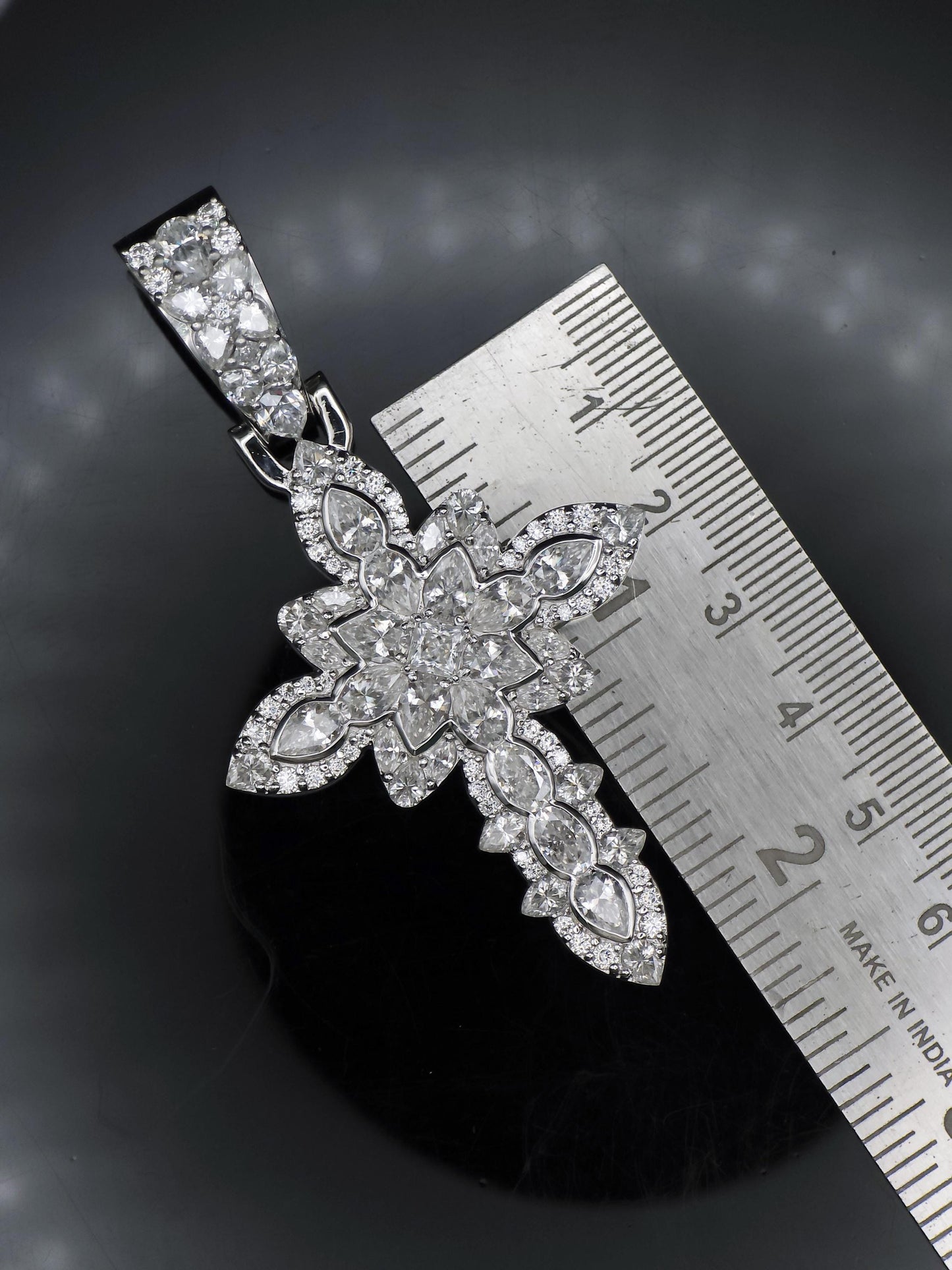 Iced Out Cross Pendant Necklace | 925 Silver / 10K Gold | CZ / Moissanite / Lab Diamond