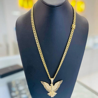 VVS Moissanite Diamond American Winged Eagle Handmade Pendant for Men Without Chain, 2.5" American Eagle Pendant, Animal Gift Men Jewelry