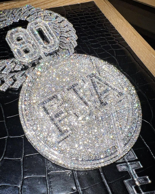 Cust Iced Out Hip Hop Pendant | Chunky Moissanite pendant | 925 Silver / 10K Gold | Custom Handmade Moissanite Jewelry