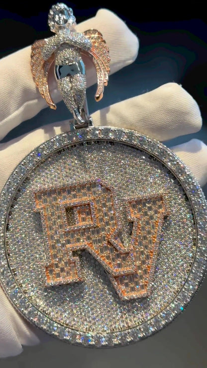 Custom made Iced Out Hip Hop Pendant | Chunky Moissanite pendant | 925 Silver / 10K Gold | Custom Handmade Moissanite Jewelry