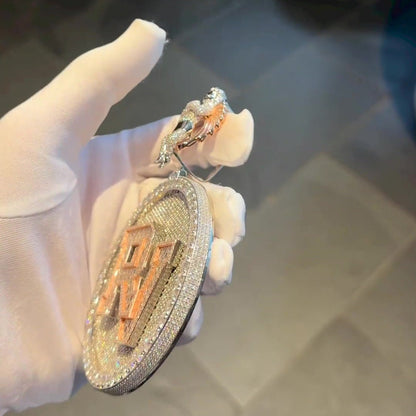 Custom made Iced Out Hip Hop Pendant | Chunky Moissanite pendant | 925 Silver / 10K Gold | Custom Handmade Moissanite Jewelry