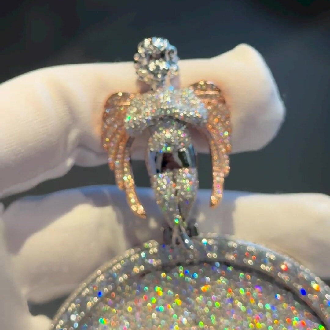 Custom made Iced Out Hip Hop Pendant | Chunky Moissanite pendant | 925 Silver / 10K Gold | Custom Handmade Moissanite Jewelry