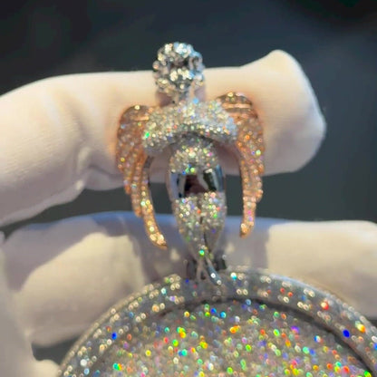 Custom made Iced Out Hip Hop Pendant | Chunky Moissanite pendant | 925 Silver / 10K Gold | Custom Handmade Moissanite Jewelry