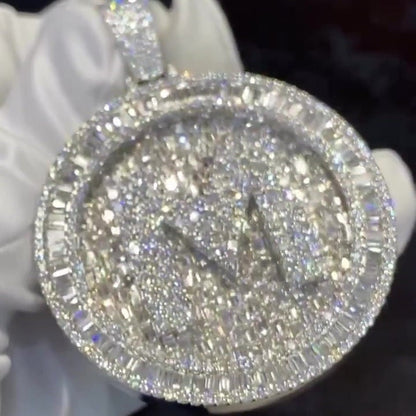 Custom made Iced Out Hip Hop Pendant | Moissanite Baguette pendant | 925 Silver/10K Gold | Pass diamond test | Solid Back | Super Icy Charm