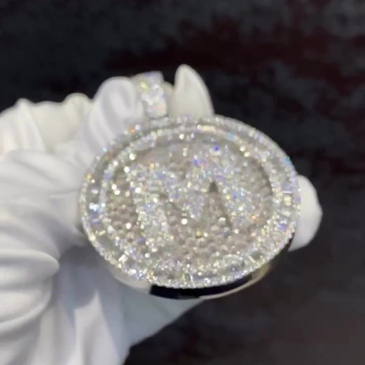 Custom made Iced Out Hip Hop Pendant | Moissanite Baguette pendant | 925 Silver/10K Gold | Pass diamond test | Solid Back | Super Icy Charm