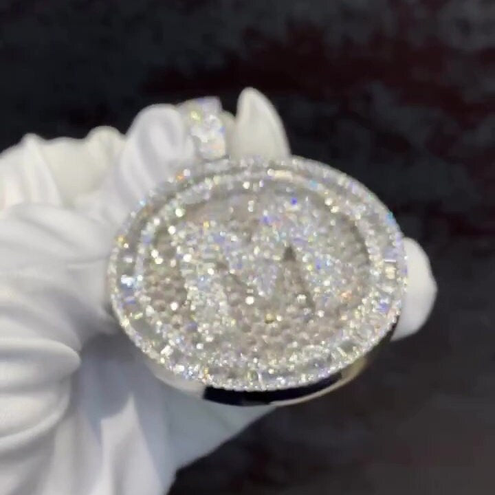 Custom made Iced Out Hip Hop Pendant | Moissanite Baguette pendant | 925 Silver/10K Gold | Pass diamond test | Solid Back | Super Icy Charm