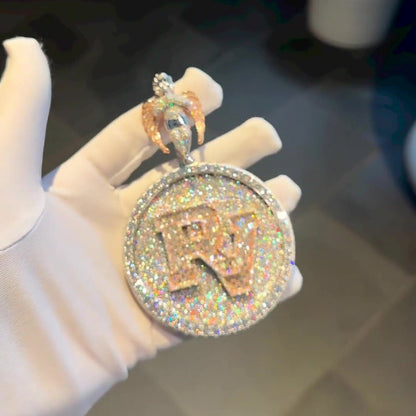 Custom made Iced Out Hip Hop Pendant | Chunky Moissanite pendant | 925 Silver / 10K Gold | Custom Handmade Moissanite Jewelry