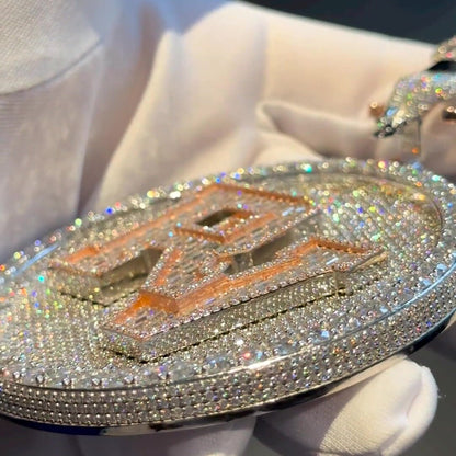 Custom made Iced Out Hip Hop Pendant | Chunky Moissanite pendant | 925 Silver / 10K Gold | Custom Handmade Moissanite Jewelry