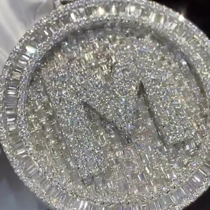 Custom made Iced Out Hip Hop Pendant | Moissanite Baguette pendant | 925 Silver/10K Gold | Pass diamond test | Solid Back | Super Icy Charm