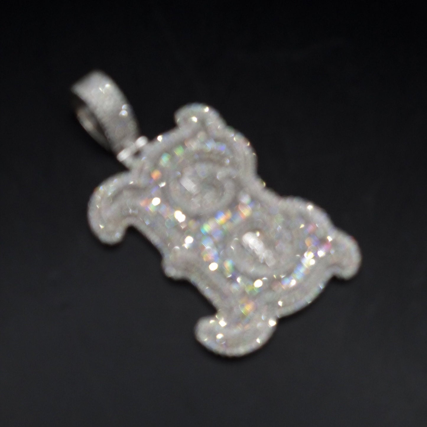 Emerald cut VVS1 Moissanite Layered Letter Pendant, Iced out Chunky Pendant, Custom Alphabet/Letter, 925 Sterling Silver/10k, HipHop Pendant