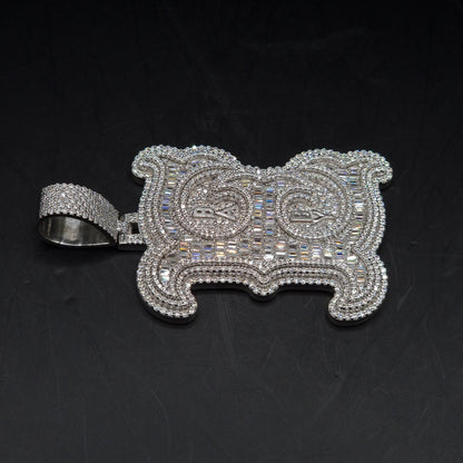 Emerald cut VVS1 Moissanite Layered Letter Pendant, Iced out Chunky Pendant, Custom Alphabet/Letter, 925 Sterling Silver/10k, HipHop Pendant