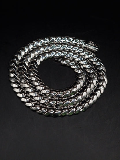 8mm Miami Cuban Link Chain, Men/Women Chain, Cuban Necklace, Available in 925 Sterling Silver/10k Solid Gold