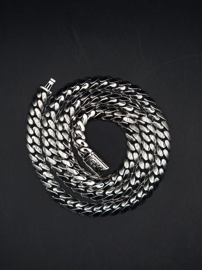 8mm Miami Cuban Link Chain, Men/Women Chain, Cuban Necklace, Available in 925 Sterling Silver