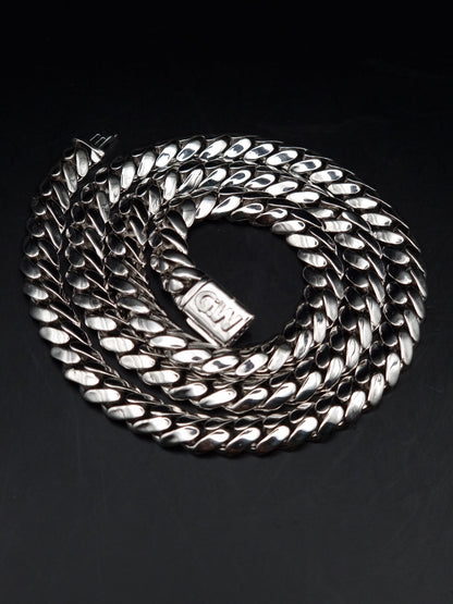 8mm Miami Cuban Link Chain, Men/Women Chain, Cuban Necklace, Available in 925 Sterling Silver