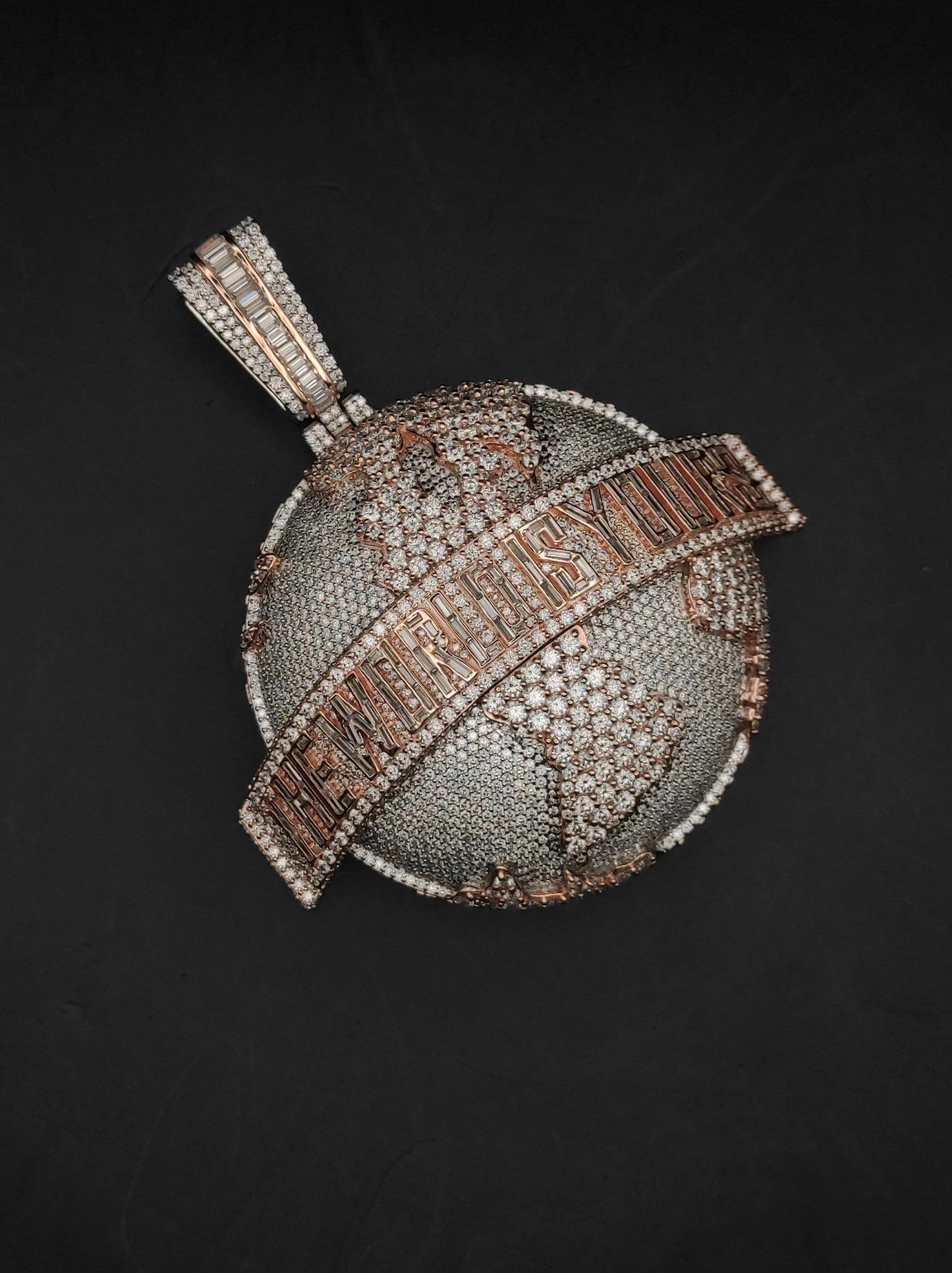 The World is Yours Iced Out Hip Hop Pendant | Chunky Moissanite pendant | 925 Silver / 10K Gold | Custom Handmade Moissanite Jewelry