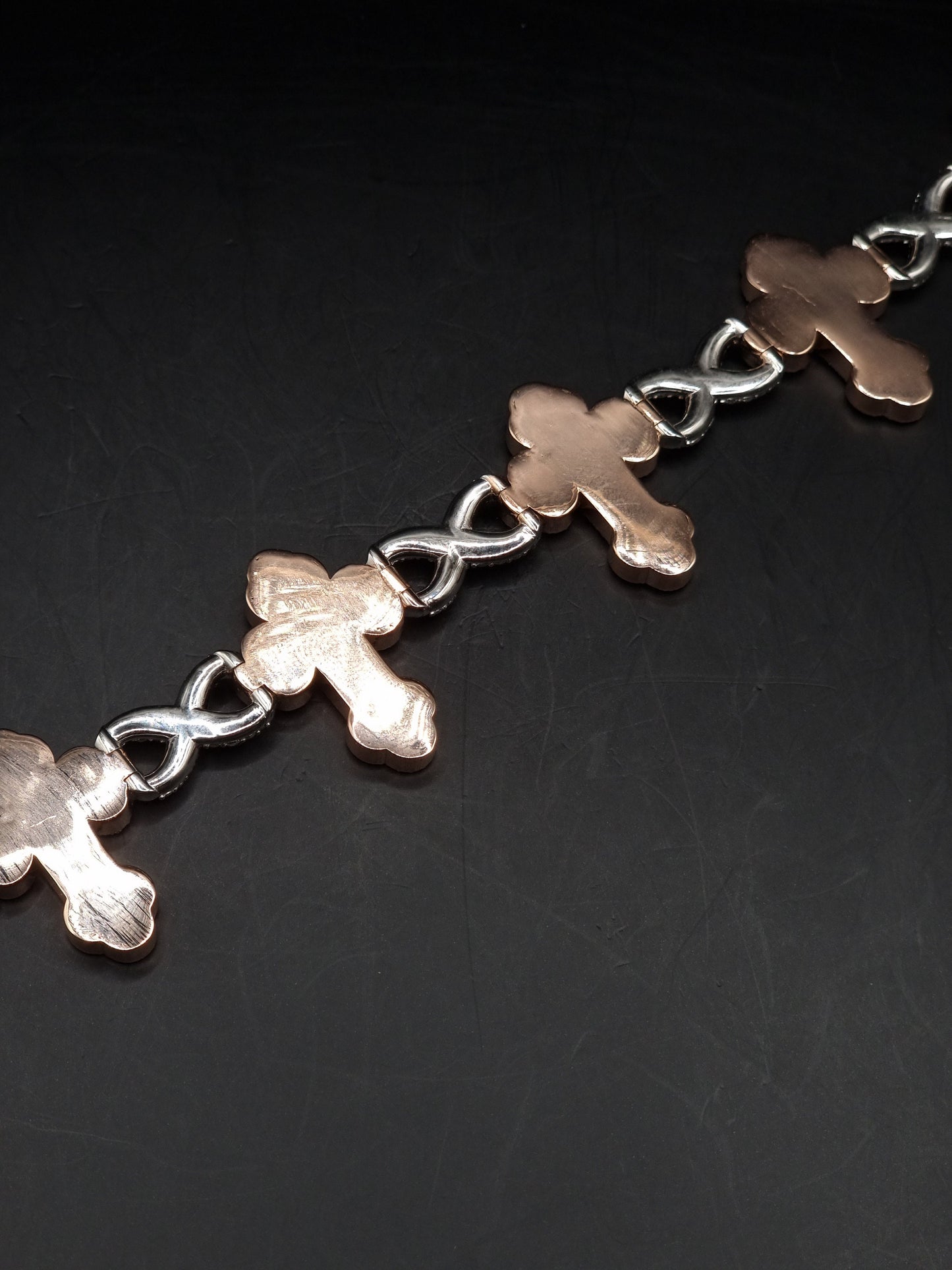 VVS1 Diamond Cross Link Bracelet, VVS1 Quality Baguette Moissanite Diamond, Pass Diamond Tester, Heavy Quality 925 Sterling Silver/Solid 10k