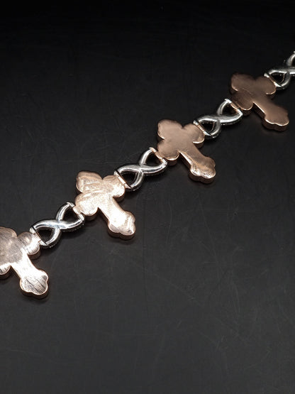 VVS1 Diamond Cross Link Bracelet, VVS1 Quality Baguette Moissanite Diamond, Pass Diamond Tester, Heavy Quality 925 Sterling Silver/Solid 10k