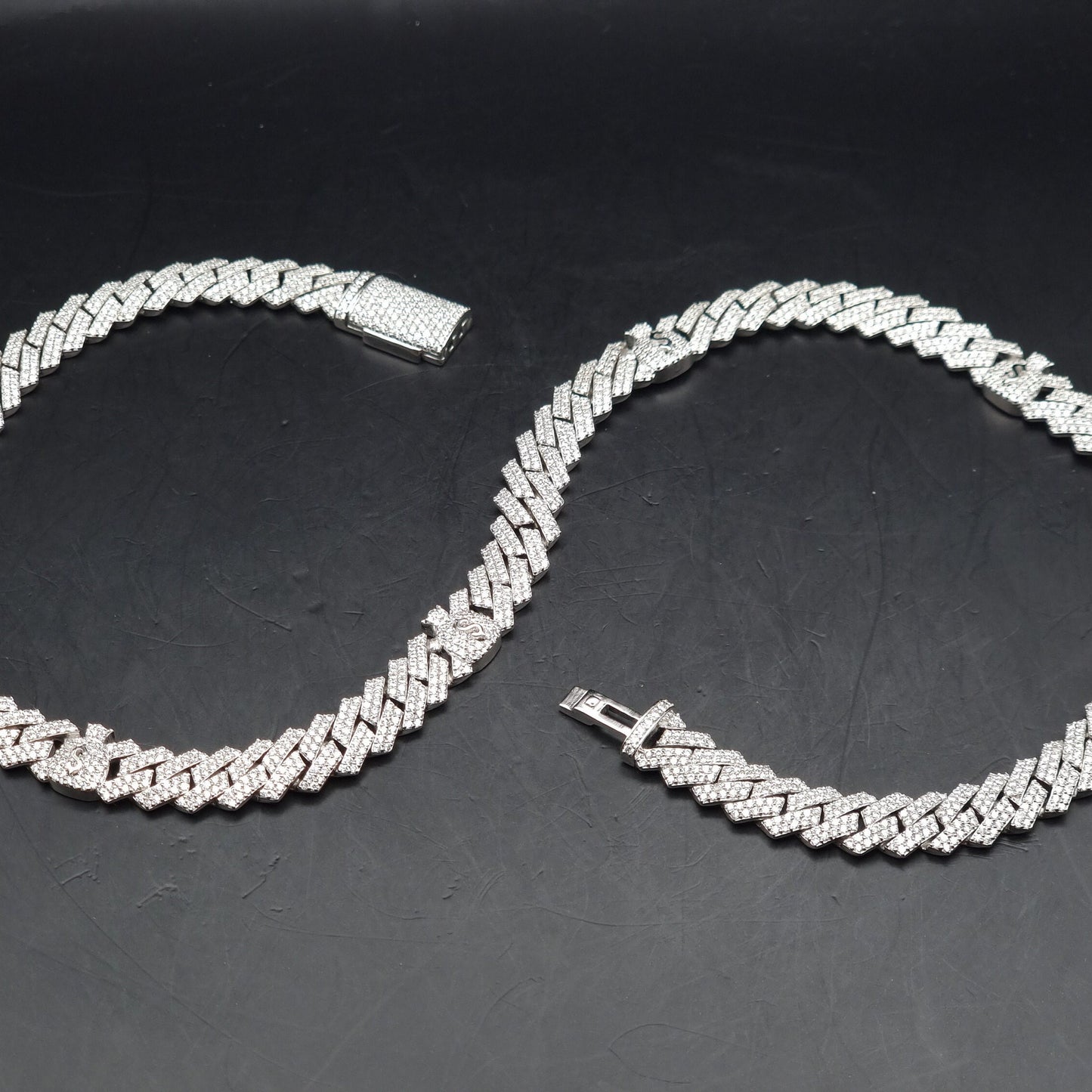 9mm Miami Cuban Link Prong Chain, Men/Women Chain, Iced Cuban Necklace with Money Bags, Available in 925 Sterling Silver/10k Solid Gold