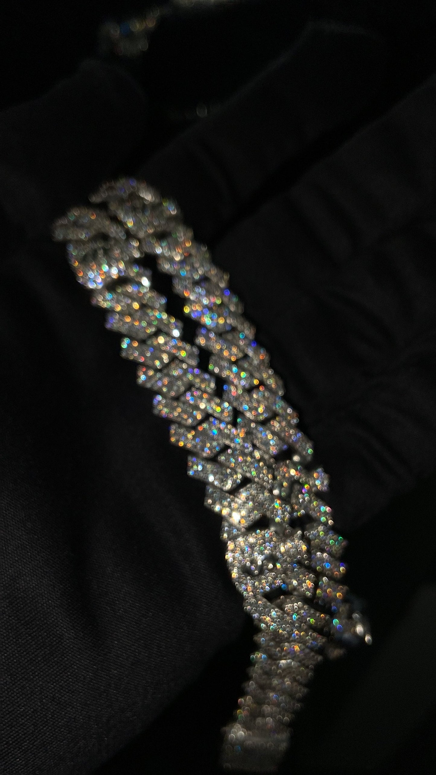 12mm Miami Cuban Link Prong Chain, Men/Women Chain, Iced Cuban Necklace with Money Bags, Available in 925 Sterling Silver/10k Solid Gold