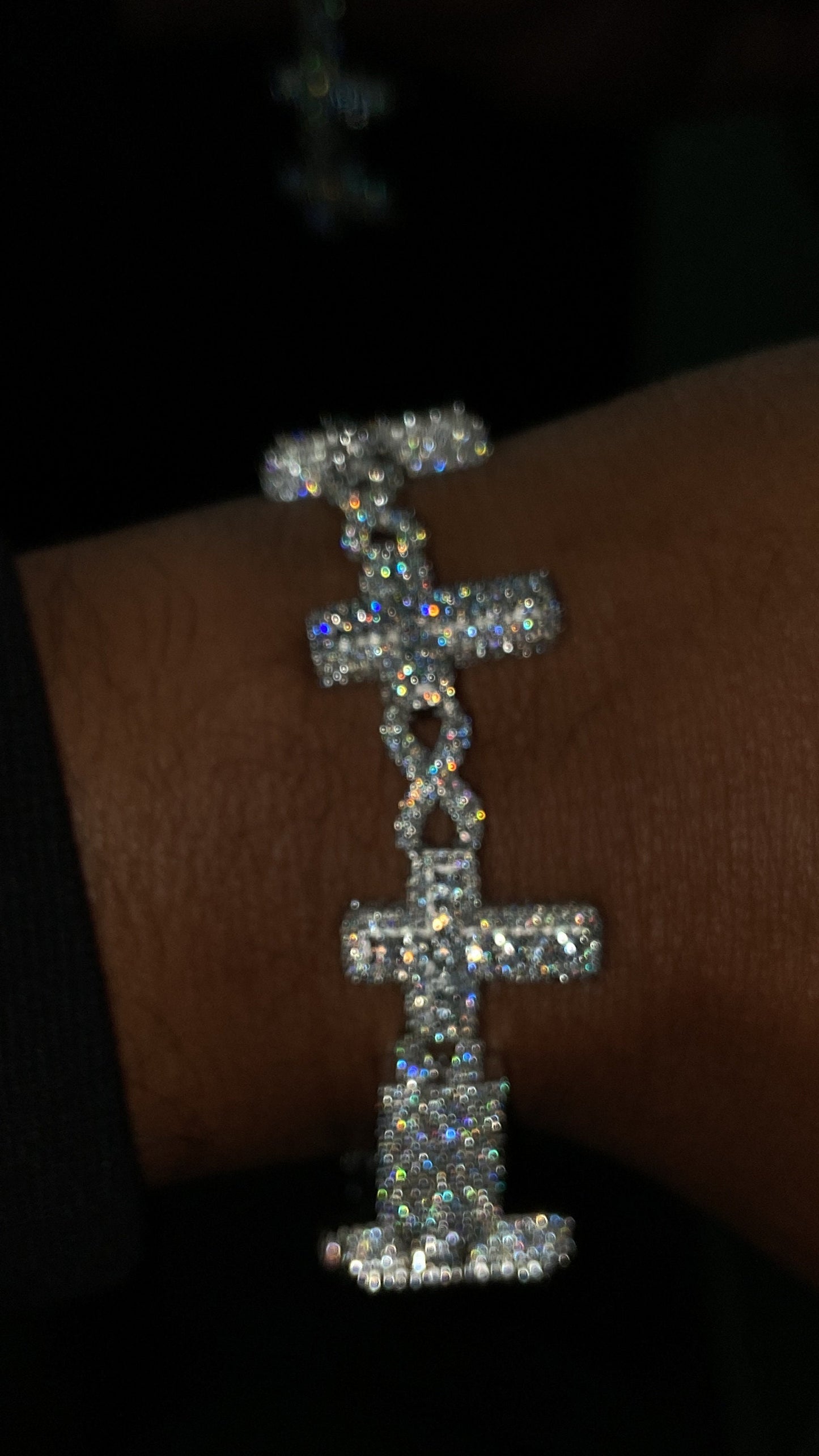 VVS Moissanite Cross Link Bracelet, Iced Out Pavé Bracelet, 925 Sterling Silver, Diamond Tester Approved, Lock Box Clasp