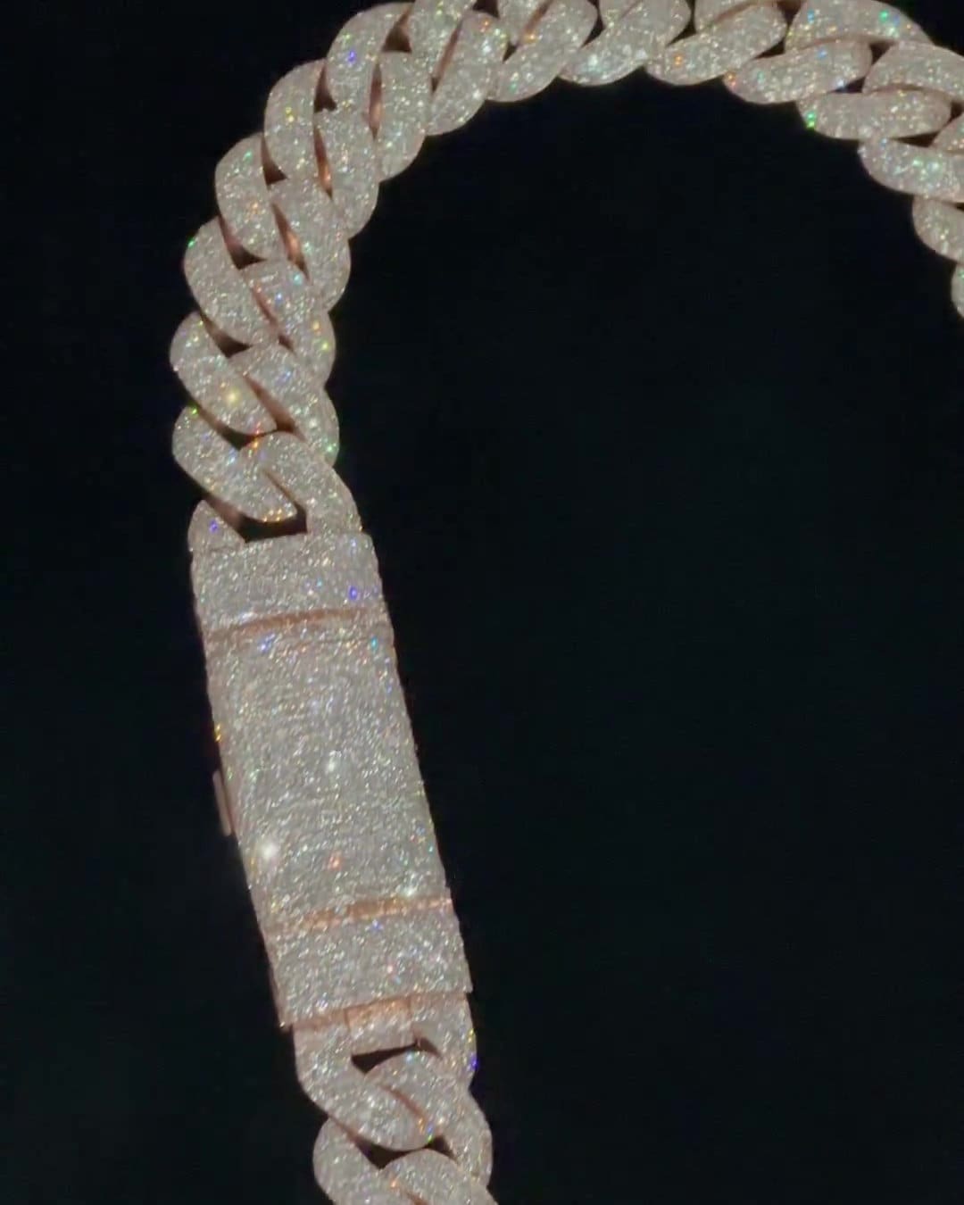 Big Pave Cuban Chain with 100cts Diamonds - 22.5mm Wide, VVS1 Quality Round-cut Moissanite Diamond, Pass Diamond Tester