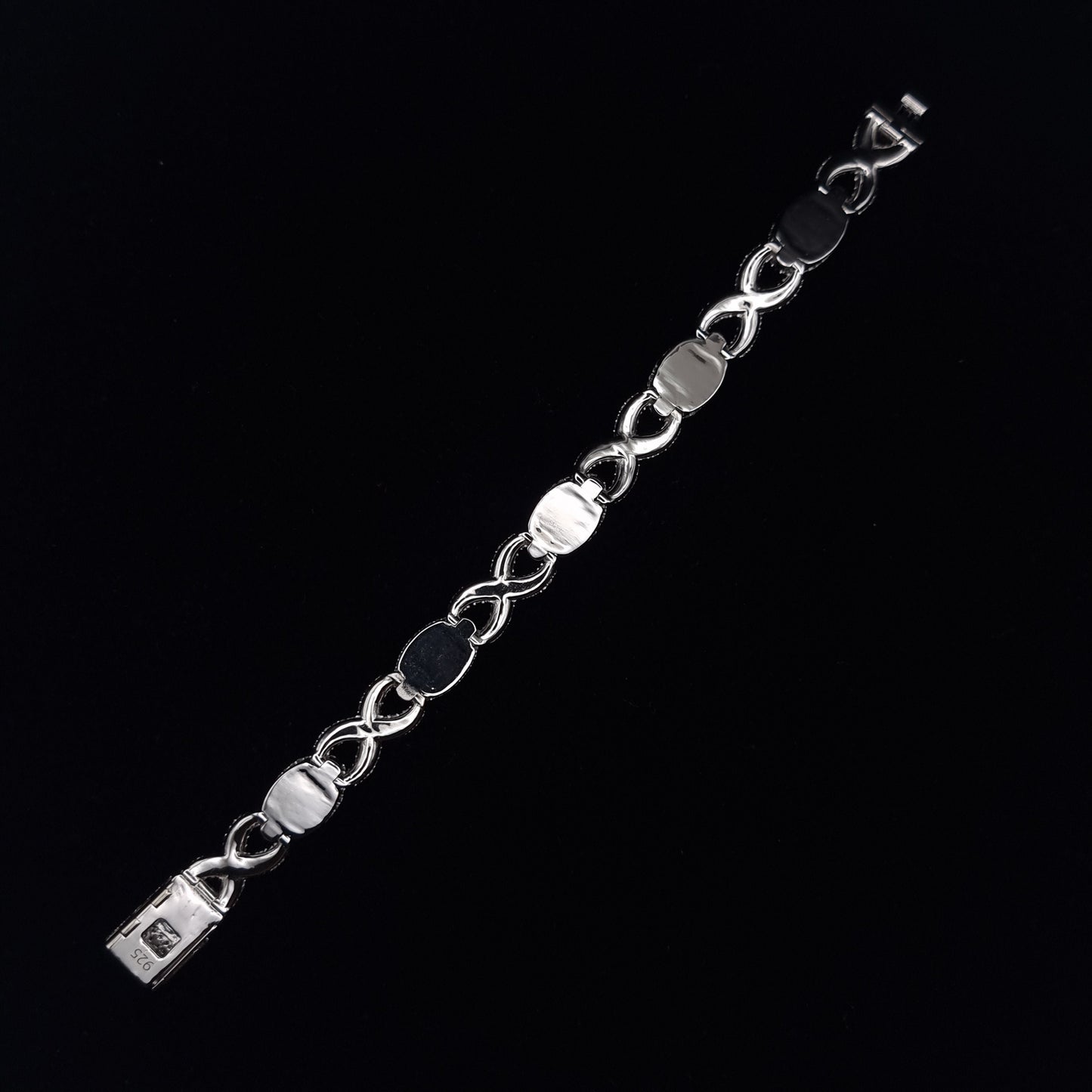 VVS1 Moissanite Evil eye Bracelet, Made in pure 925 Sterling Silver, Pass Diamond Tester, For Men / Women