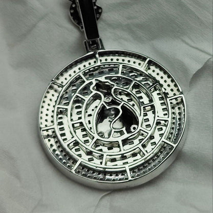 10K Solid White Gold and Diamond 5.00 CT Money bag Medallion Pendant without Chain