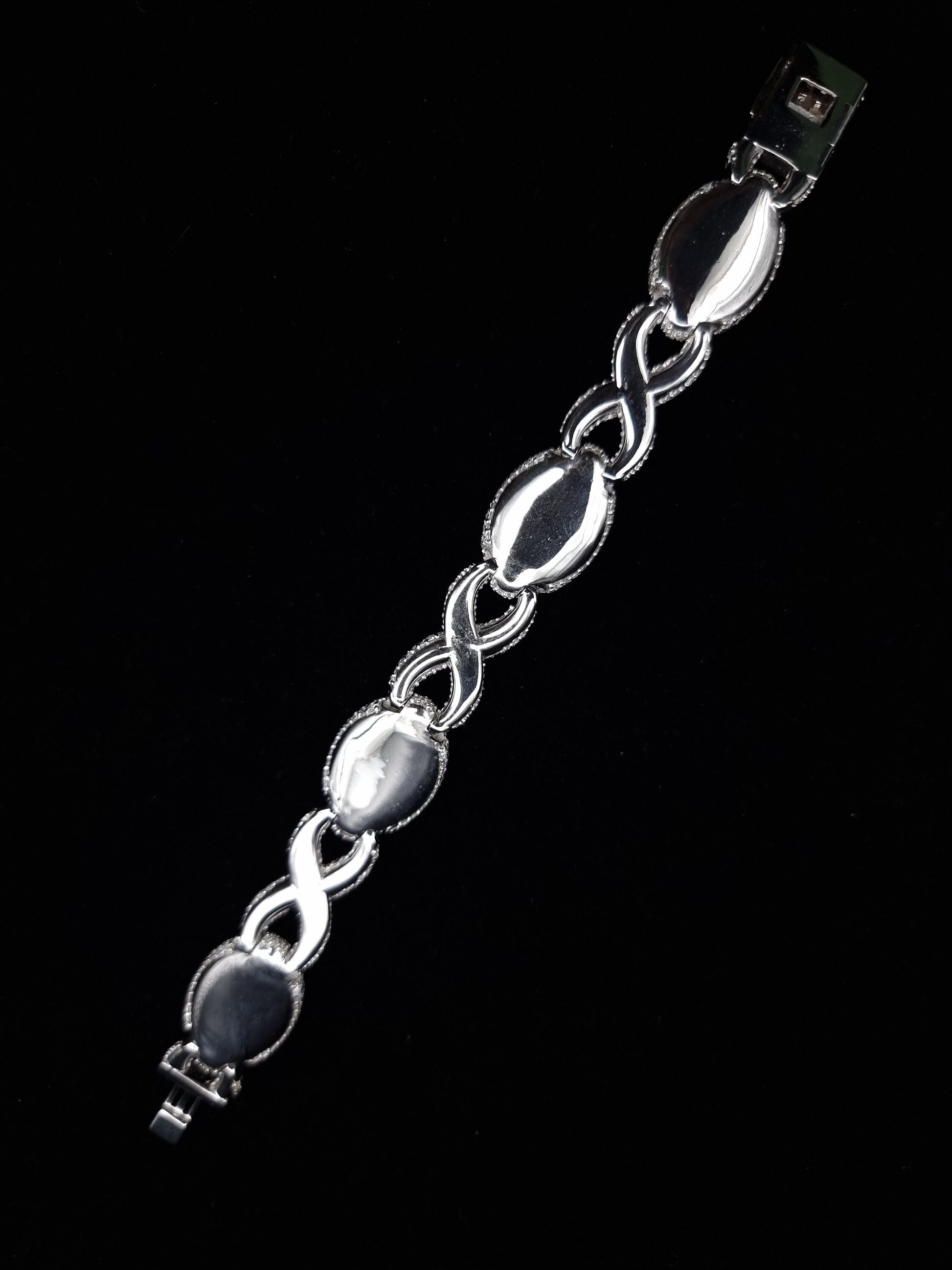 VVS1 Moissanite Evil eye Bracelet, Lab made Ruby Stone, Made in pure 925 Sterling Silver, Pass Diamond Tester, For Men / Women