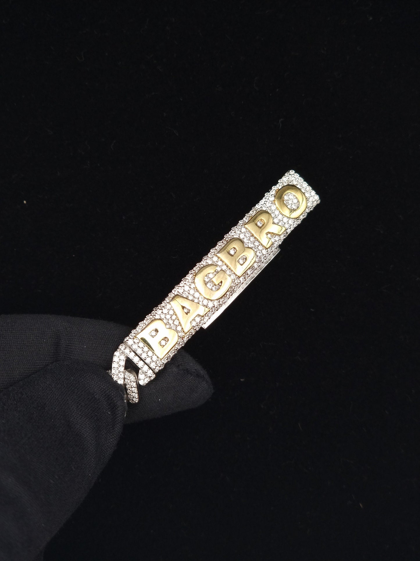8mm Prong Cuban Link Chain, Customizable bail, Men/Women Chain, Cuban Necklace, Iced out 925 Sterling Silver Chain