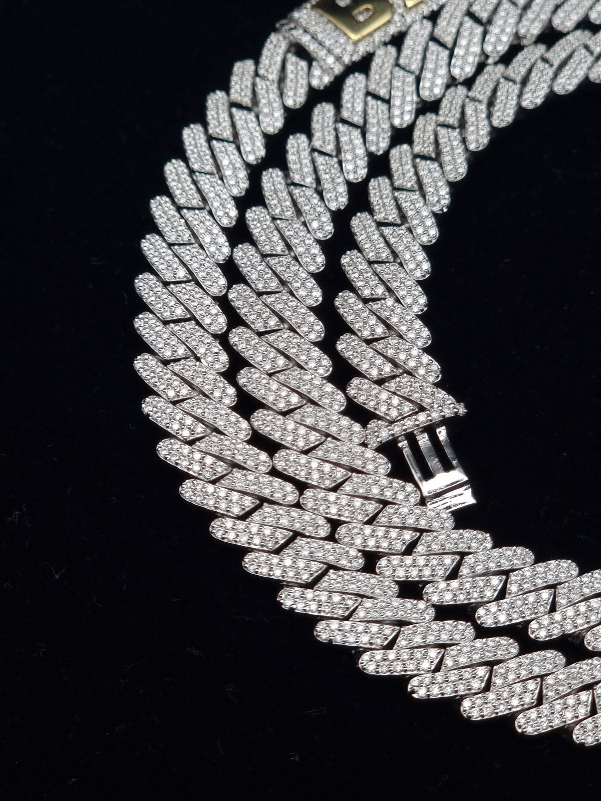 8mm Prong Cuban Link Chain, Customizable bail, Men/Women Chain, Cuban Necklace, Iced out 925 Sterling Silver Chain