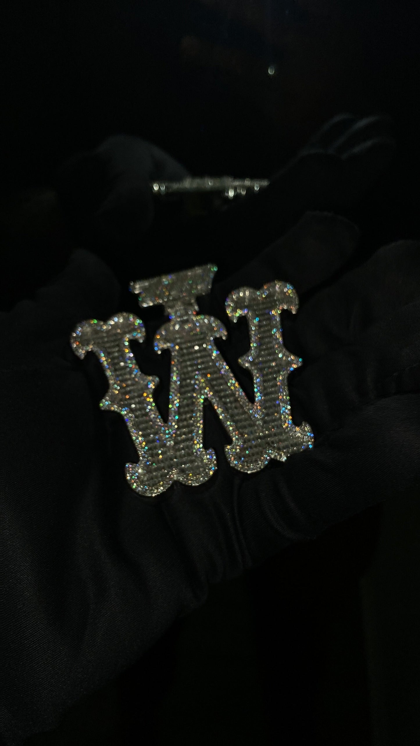 Emerald cut VVS1 Moissanite Layered Letter "W" Pendant, Iced out Chunky Pendant, Custom Letter, 925 Sterling Silver/10k, Hip Hop Pendant