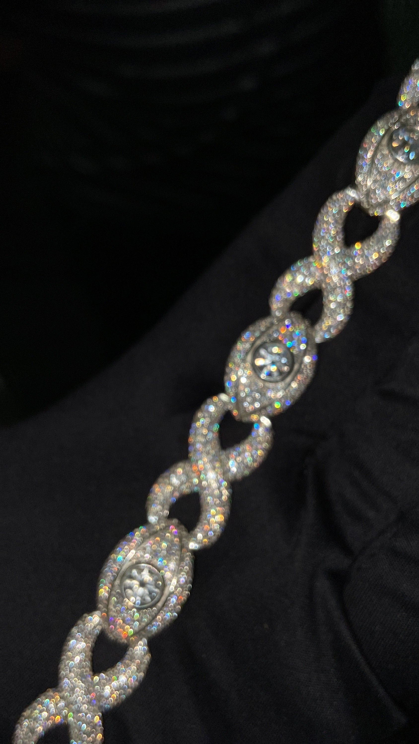 VVS1 Diamond Evil Eye Bracelet, VVS1 Quality Moissanite Diamond, Diamond Tester Approved, Heavy Quality 925 Sterling Silver / Solid 10k Gold