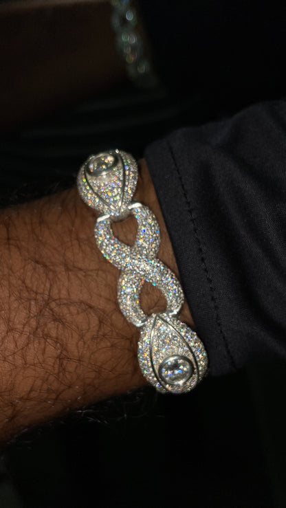 VVS1 Diamond Evil Eye Bracelet, VVS1 Quality Moissanite Diamond, Diamond Tester Approved, Heavy Quality 925 Sterling Silver / Solid 10k Gold