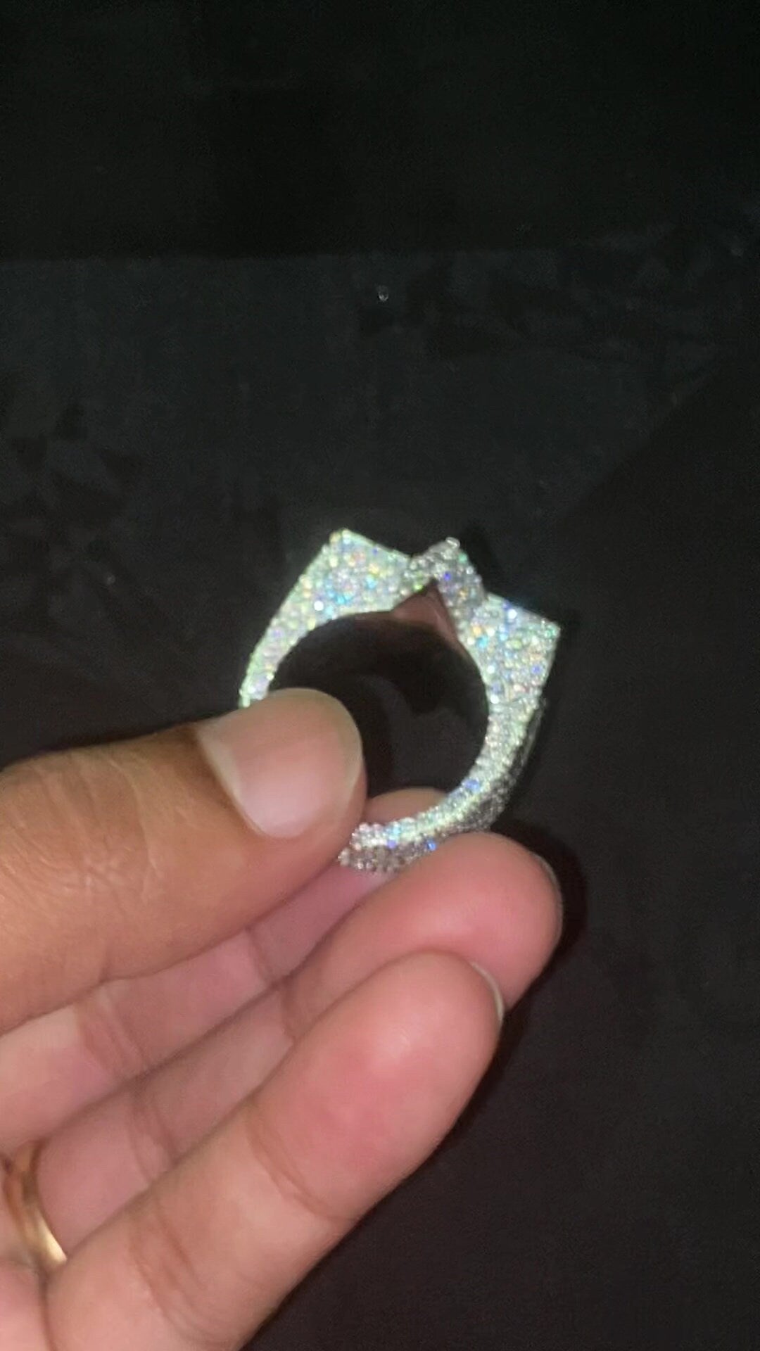 Full Iced Star Shape VVS Moissanite Ring, Hip Hop Bust down Bling Ring, 925 Silver Champion Ring For Men, Pass diamond test