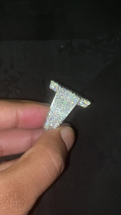 Full Iced Star Shape VVS Moissanite Ring, Hip Hop Bust down Bling Ring, 925 Silver Champion Ring For Men, Pass diamond test