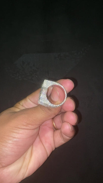 Full Iced Star Shape VVS Moissanite Ring, Hip Hop Bust down Bling Ring, 925 Silver Champion Ring For Men, Pass diamond test