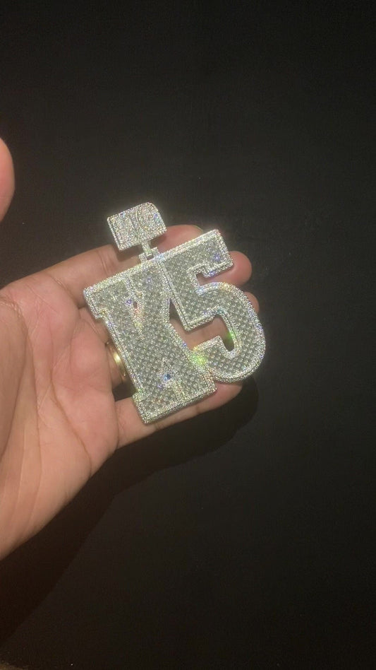 Emerald cut VVS1 Moissanite Layered Letter Pendant, Iced out Chunky Pendant, Custom Alphabet/Letter, 925 Sterling Silver, HipHop Pendant